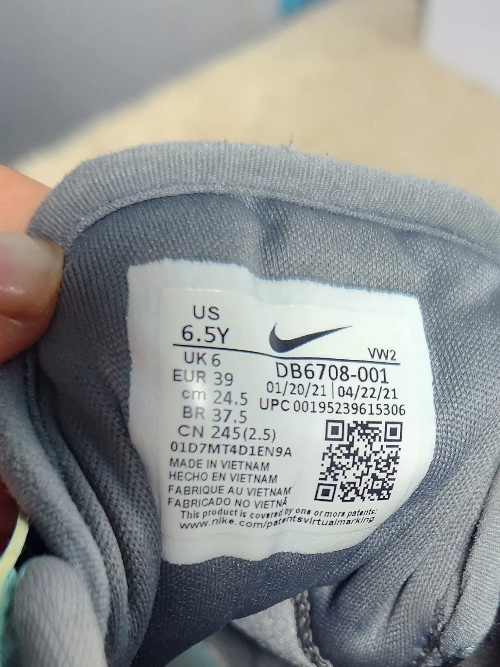 Nike Gray and Teal Slip-On Training Sneakers